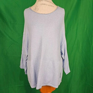 J Jill Pure Jill Womens Blue Cashmere‎ Blend Oversized Kimono Sweater XS